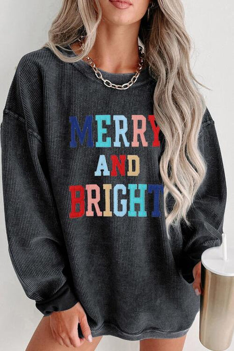 MERRY AND BRIGHT Graphic Sweatshirt king-general-store-5710.myshopify.com