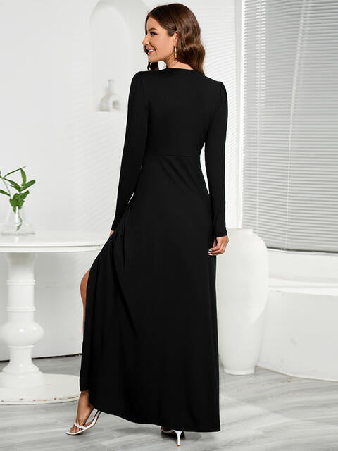 V-Neck Long Sleeve Split Dress king-general-store-5710.myshopify.com