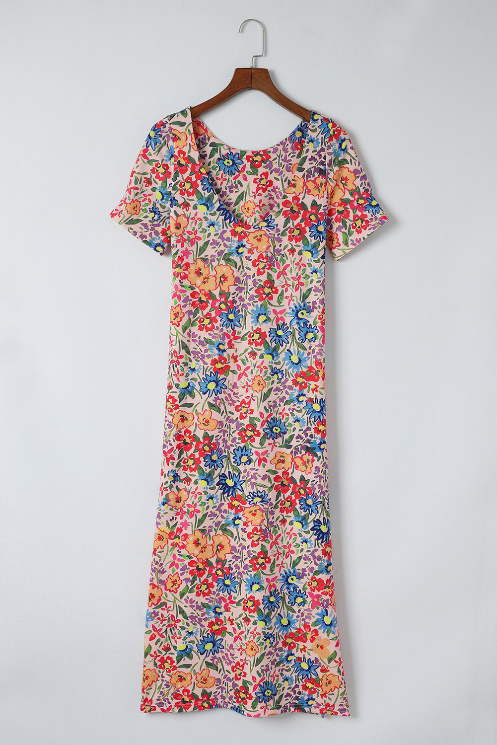 Floral Round Neck Short Sleeve Dress king-general-store-5710.myshopify.com