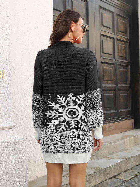 Snowflake Pattern Sweater Dress king-general-store-5710.myshopify.com