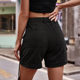 High Waist Denim Cargo Shorts king-general-store-5710.myshopify.com