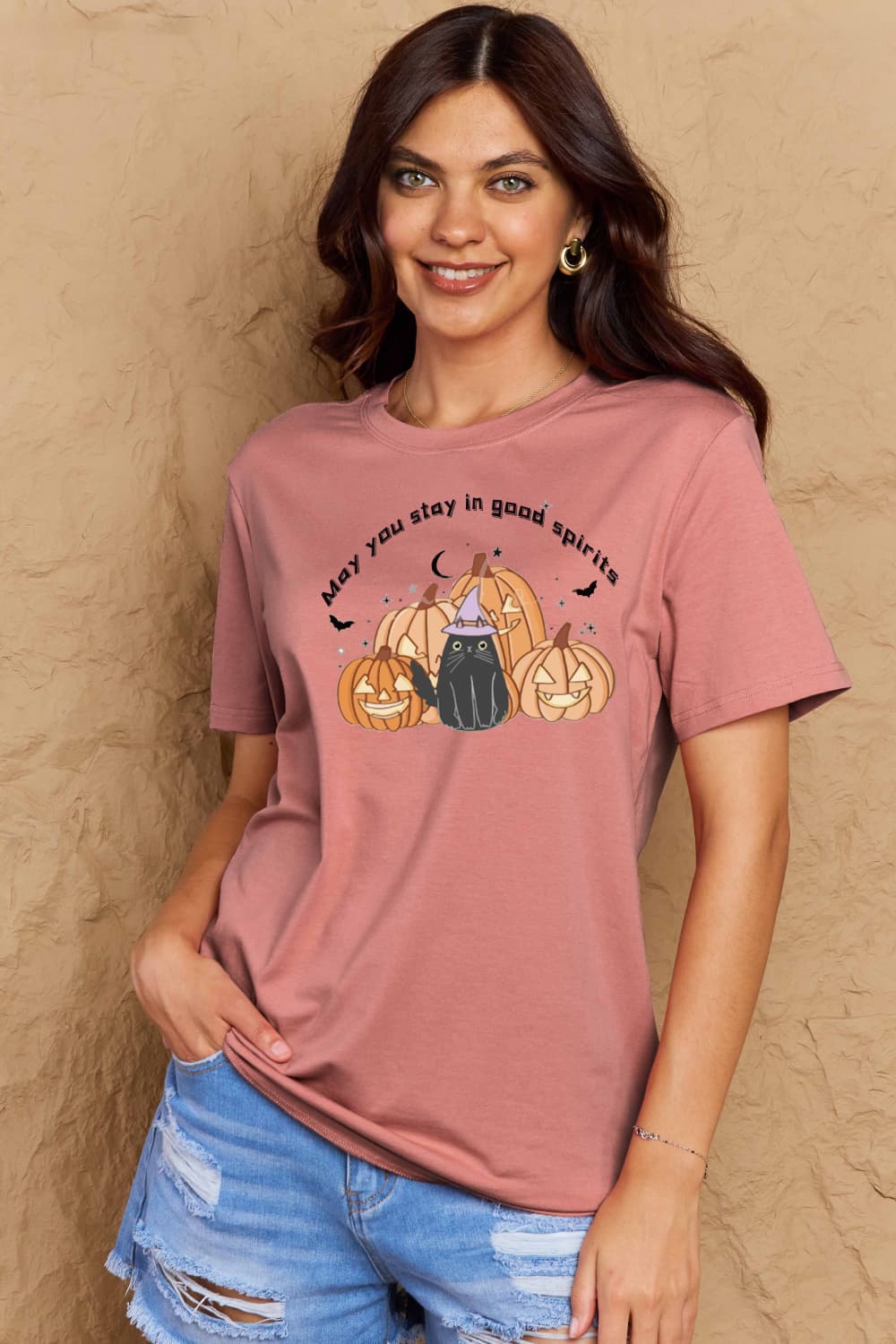 Simply Love Full Size MAY YOU STAY IN GOOD SPIRITS Graphic Cotton T-Shirt king-general-store-5710.myshopify.com