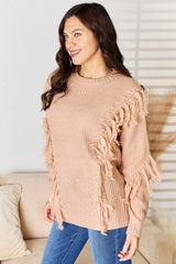 And The Why Tassel Detail Long Sleeve Sweater king-general-store-5710.myshopify.com