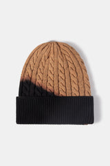 Contrast Tie-Dye Cable-Knit Cuffed Beanie king-general-store-5710.myshopify.com