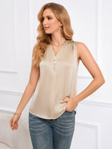 Button-Up V-Neck Tank Top king-general-store-5710.myshopify.com