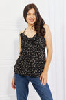 Culture Code Full Size Taste of Spring Ruffle Sleeveless Top in Black king-general-store-5710.myshopify.com