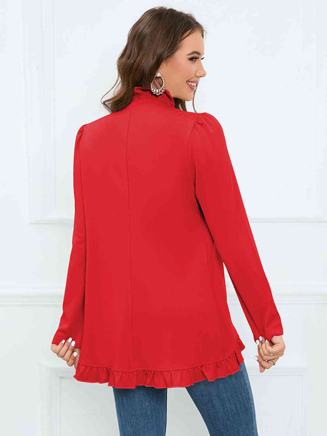 Ruffled Long Sleeve Blazer king-general-store-5710.myshopify.com