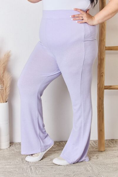 RISEN Full Size High Waist Ultra Soft Knit Flare Pants king-general-store-5710.myshopify.com