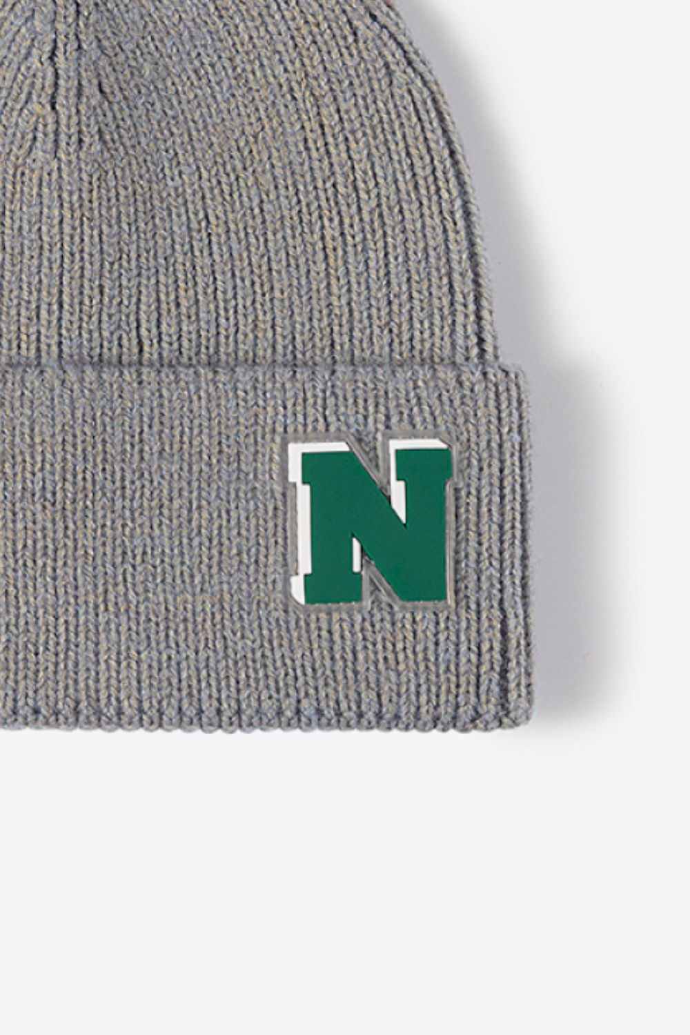 Letter N Patch Cuffed Knit Beanie king-general-store-5710.myshopify.com