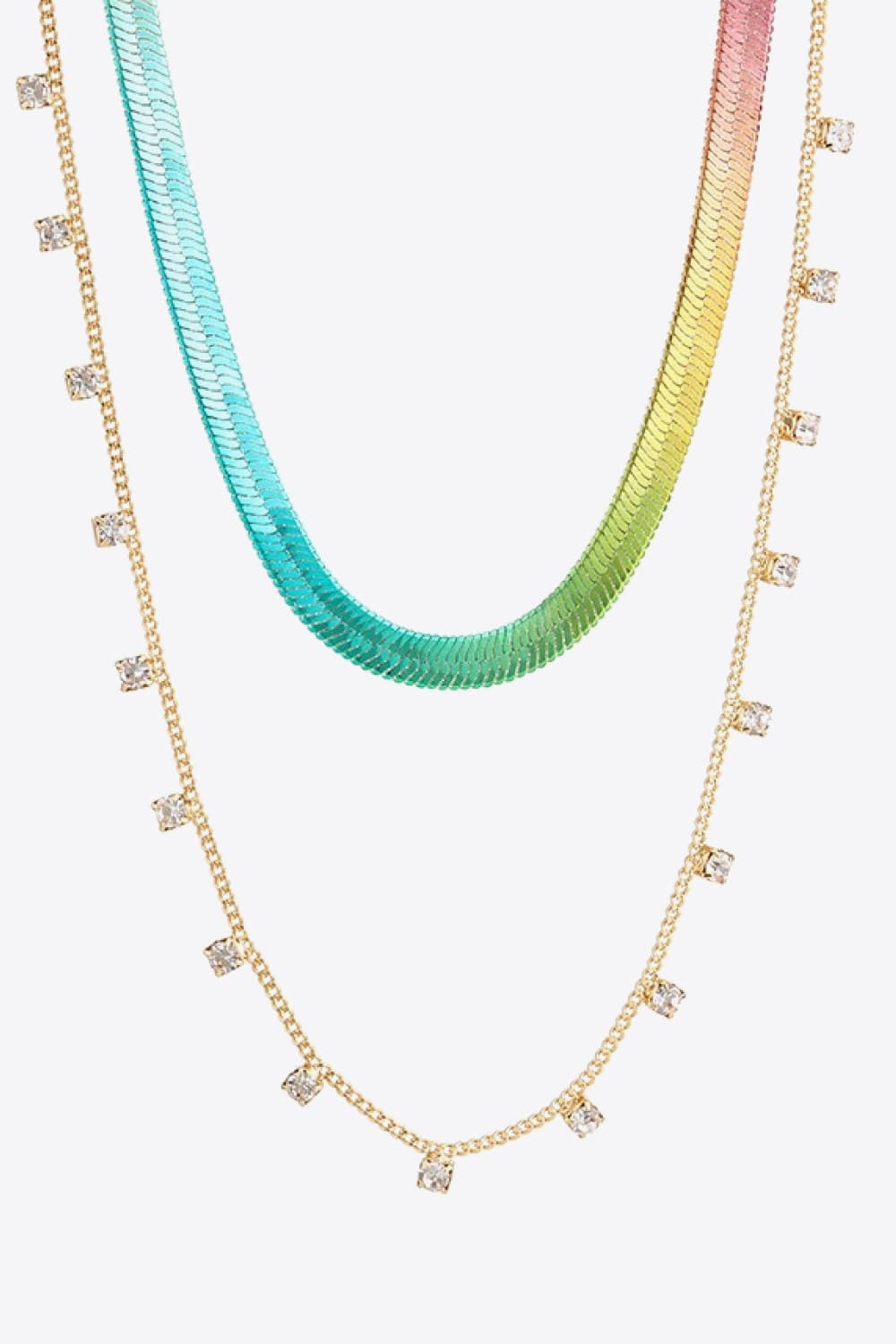 Gradient Herringbone Chain Double-Layered Necklace king-general-store-5710.myshopify.com