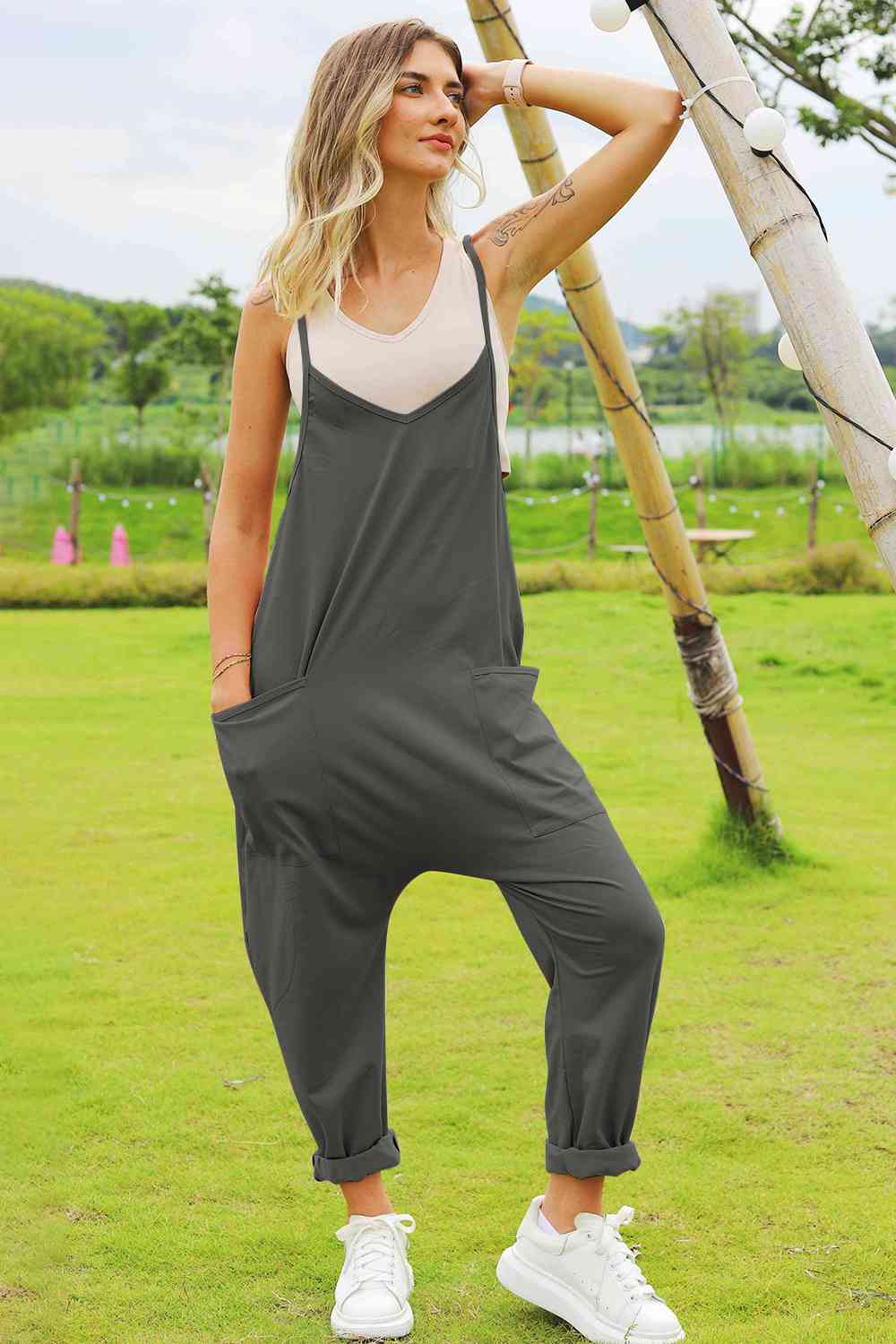 Double Take Full Size Sleeveless V-Neck Pocketed Jumpsuit king-general-store-5710.myshopify.com