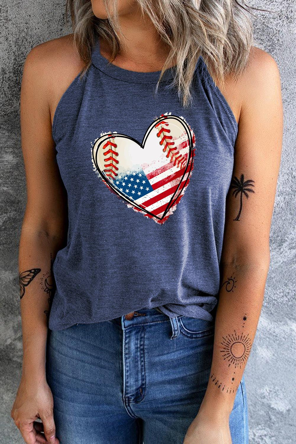 US Flag Heart Graphic Tank king-general-store-5710.myshopify.com