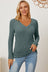 Basic Bae Full Size Ribbed V-Neck Long Sleeve T-Shirt king-general-store-5710.myshopify.com