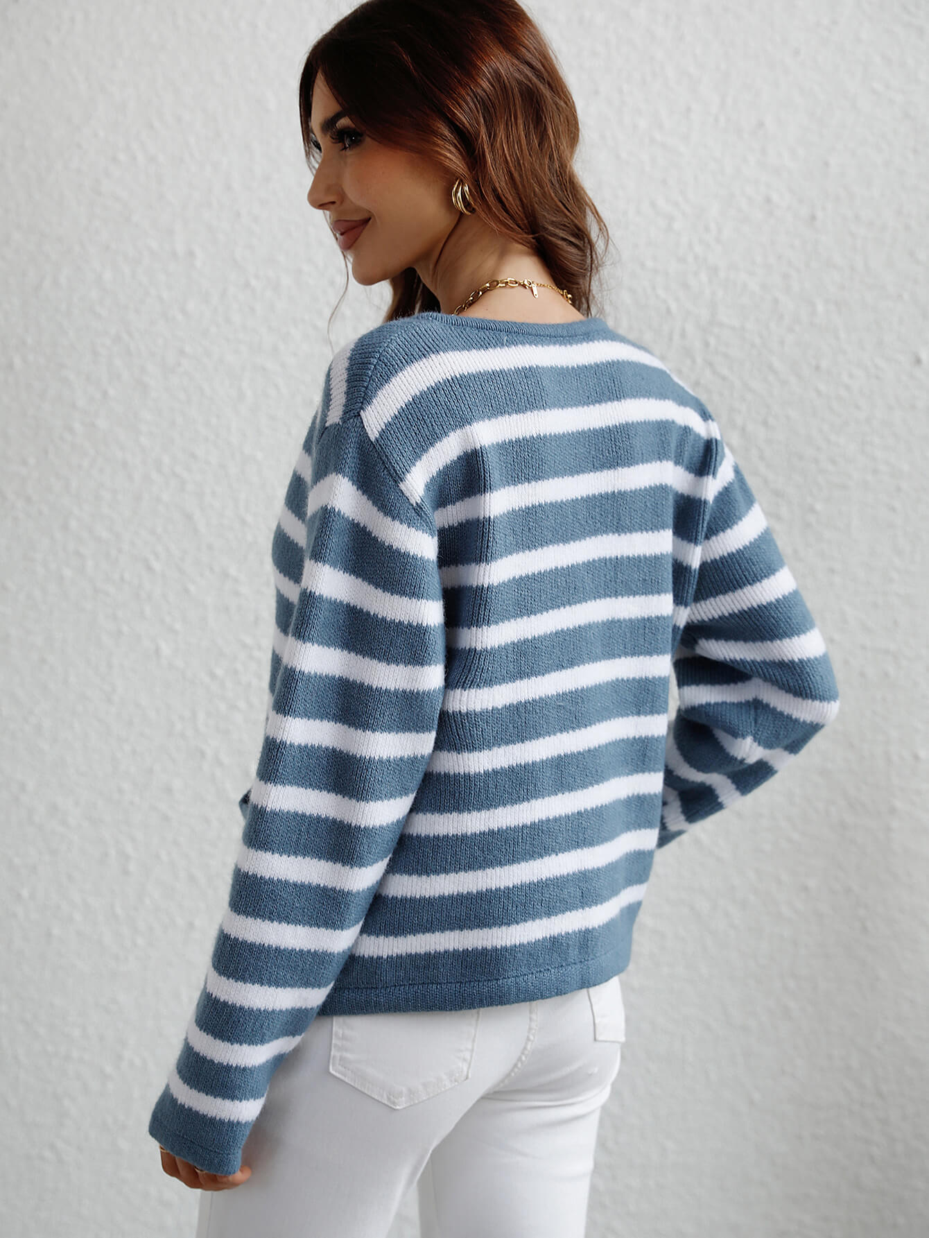 Woven Right Striped Button Front Cardigan king-general-store-5710.myshopify.com