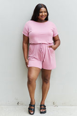 Zenana Chilled Out Full Size Short Sleeve Romper in Light Carnation Pink king-general-store-5710.myshopify.com