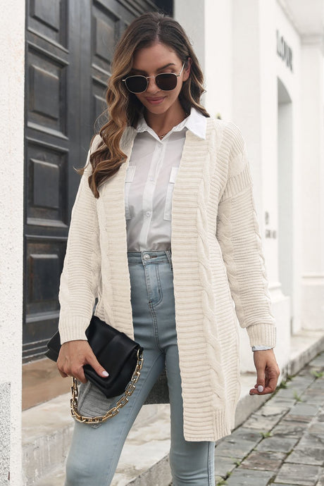 Open Front Cable-Knit Cardigan king-general-store-5710.myshopify.com