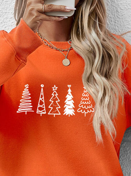 Christmas Tree Graphic Drop Shoulder Sweatshirt king-general-store-5710.myshopify.com