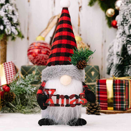 Plaid Pointed Hat Faceless Gnome king-general-store-5710.myshopify.com