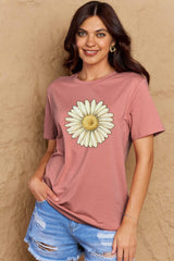 Simply Love Full Size FLOWER Graphic Cotton Tee king-general-store-5710.myshopify.com