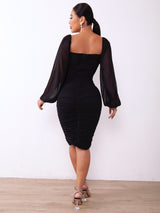 Zip-Back Ruched Bodycon Dress king-general-store-5710.myshopify.com