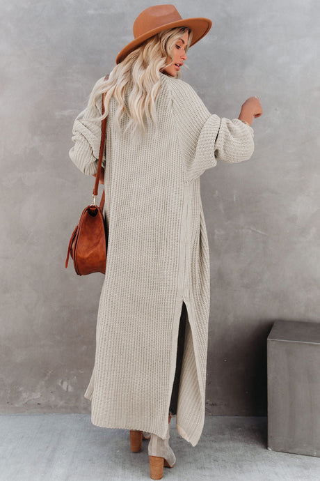 Open Front Side Slit Cardigan king-general-store-5710.myshopify.com