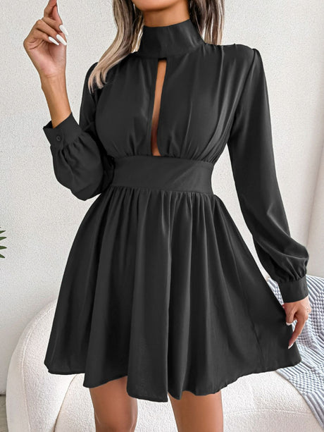 Cutout Turtleneck A-Line Mini Dress king-general-store-5710.myshopify.com