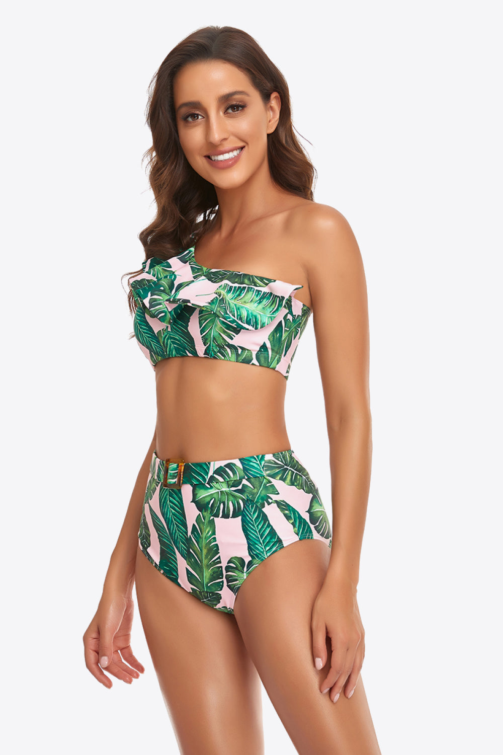 Ruffled One-Shoulder Buckled Bikini Set king-general-store-5710.myshopify.com