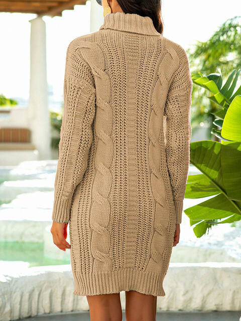 Turtleneck Ribbed Sweater Dress king-general-store-5710.myshopify.com