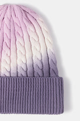 Contrast Tie-Dye Cable-Knit Cuffed Beanie king-general-store-5710.myshopify.com