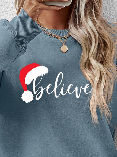 BELIEVE Graphic Long Sleeve Sweatshirt king-general-store-5710.myshopify.com