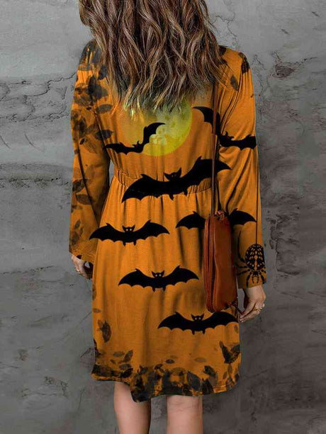 Full Size Halloween Theme Round Neck Long Sleeve Magic Dress king-general-store-5710.myshopify.com
