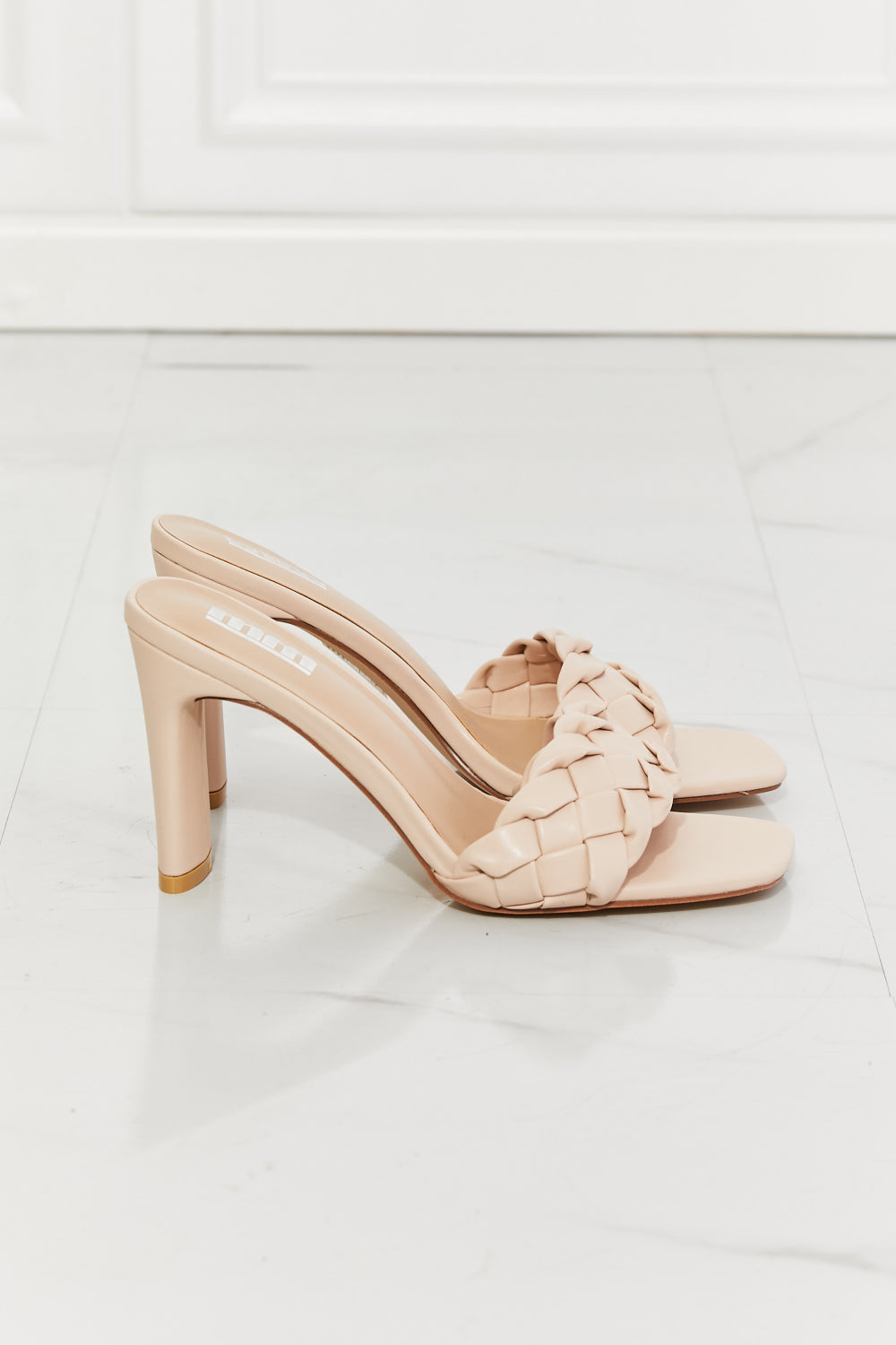 MMShoes Top of the World Braided Block Heel Sandals in Beige king-general-store-5710.myshopify.com