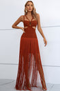 Cutout Strappy Neck Fringe Dress king-general-store-5710.myshopify.com