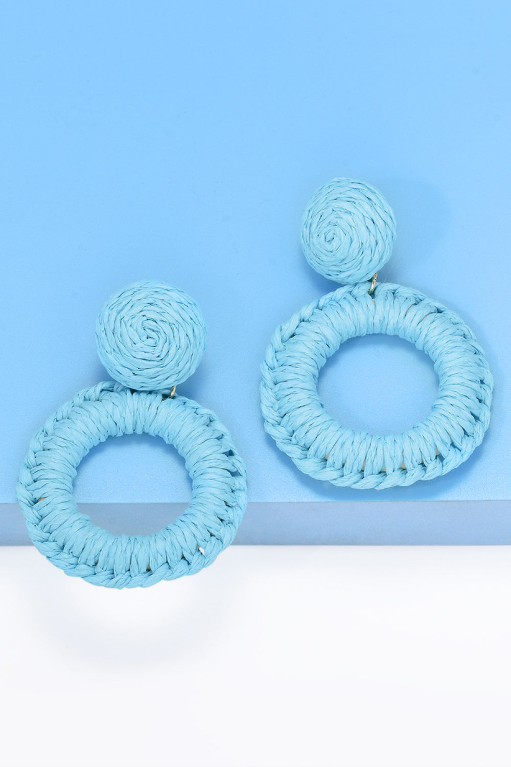 Round Shape Raffia Grass Dangle Earrings king-general-store-5710.myshopify.com