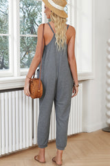 Spaghetti Strap Deep V Jumpsuit with Pockets king-general-store-5710.myshopify.com