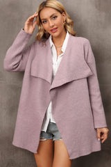 Waterfall Collar Longline Cardigan with Side Pockets king-general-store-5710.myshopify.com