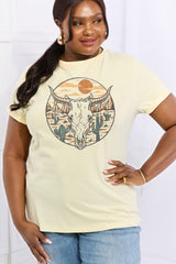 Simply Love Full Size Bull Cactus Graphic Cotton Tee king-general-store-5710.myshopify.com