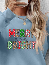 MERRY AND BRIGHT Round Neck Sweatshirt king-general-store-5710.myshopify.com