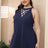 Plus Size Halter Neck Cutout Sleeveless Dress king-general-store-5710.myshopify.com