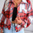 Plaid Collared Neck Drop Shoulder Jacket king-general-store-5710.myshopify.com