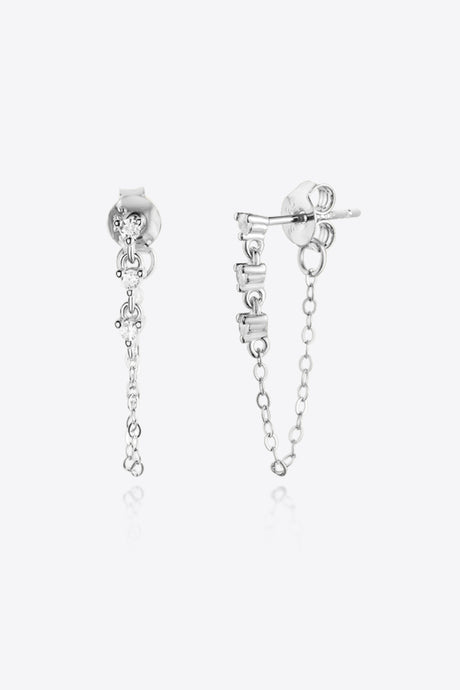 Zircon 925 Sterling Silver Chain Earrings king-general-store-5710.myshopify.com