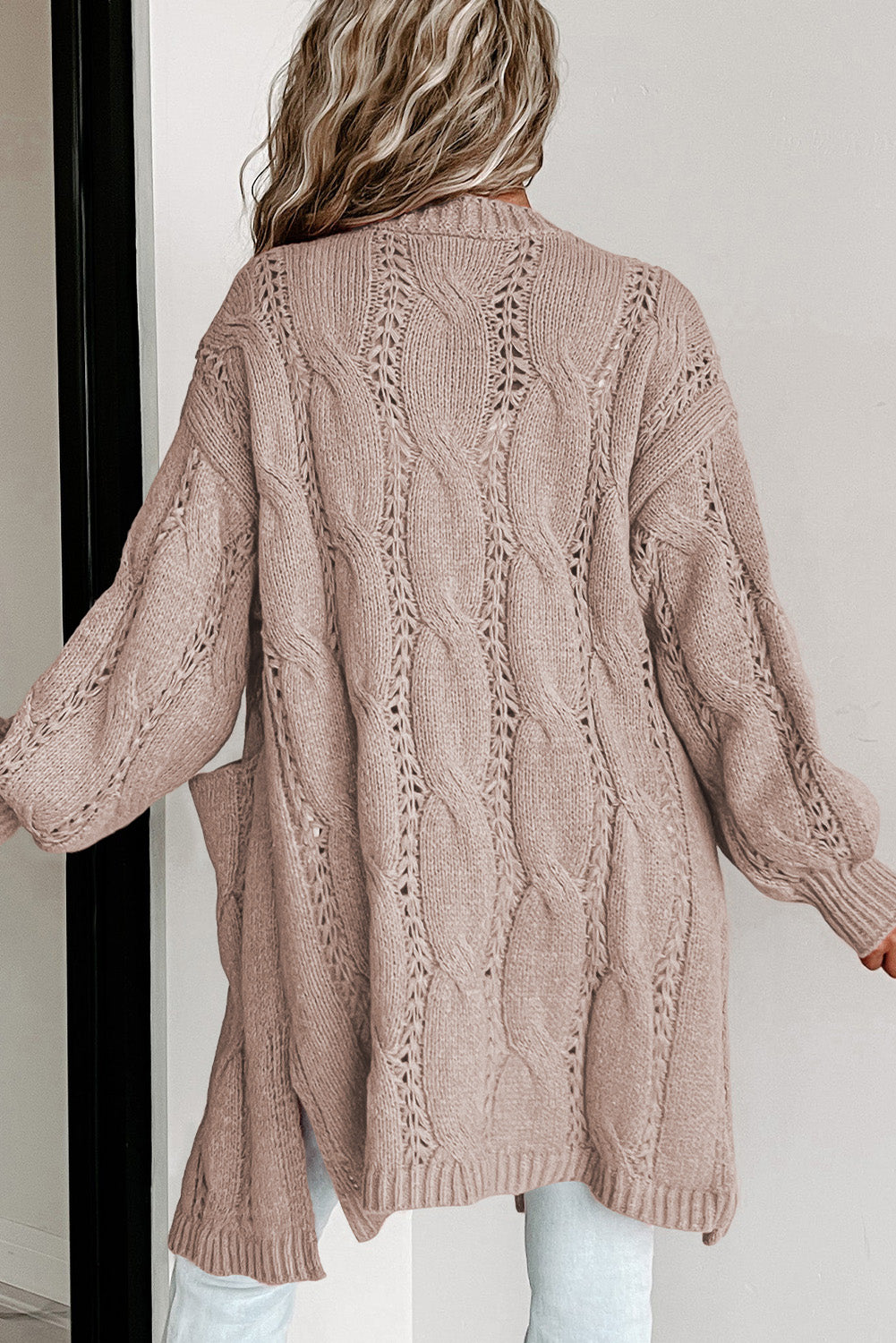 Cable-Knit Dropped Shoulder Cardigan king-general-store-5710.myshopify.com