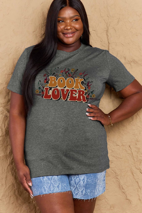 Simply Love Full Size BOOK LOVER Graphic Cotton Tee king-general-store-5710.myshopify.com