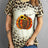 Leopard Pumpkin Graphic Round Neck Tee king-general-store-5710.myshopify.com
