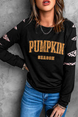 PUMPKIN SEASON Graphic  Leopard Sweatshirt king-general-store-5710.myshopify.com