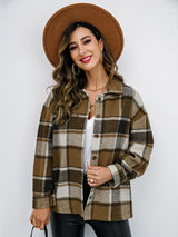 Plaid Button-Down Jacket king-general-store-5710.myshopify.com