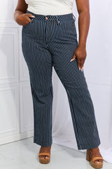 Judy Blue Cassidy Full Size High Waisted Tummy Control Striped Straight Jeans king-general-store-5710.myshopify.com