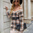 Plaid Distressed V-Neck Sweater Dress king-general-store-5710.myshopify.com