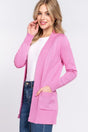 ACTIVE BASIC Ribbed Trim Open Front Cardigan king-general-store-5710.myshopify.com