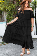 Plus Size Off-Shoulder Ruffle Trim Maxi Dress king-general-store-5710.myshopify.com